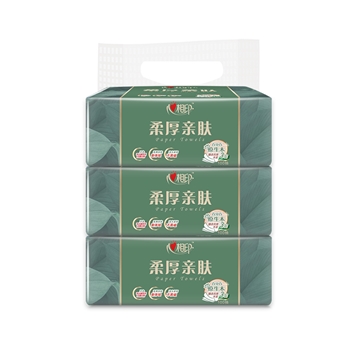 【一卡通支付】心相印柔厚亲肤三层100抽塑装纸面巾