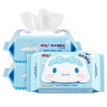 【一卡通支付】YWD  3XCY080+P2（包装）心相印湿厕纸系列80片装湿巾3包（大耳狗）