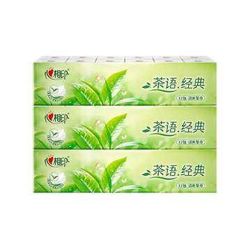 【一卡通支付】YWD C1710 心相印茶语经典系列12包装四层手帕纸（音乐版）12包*3条